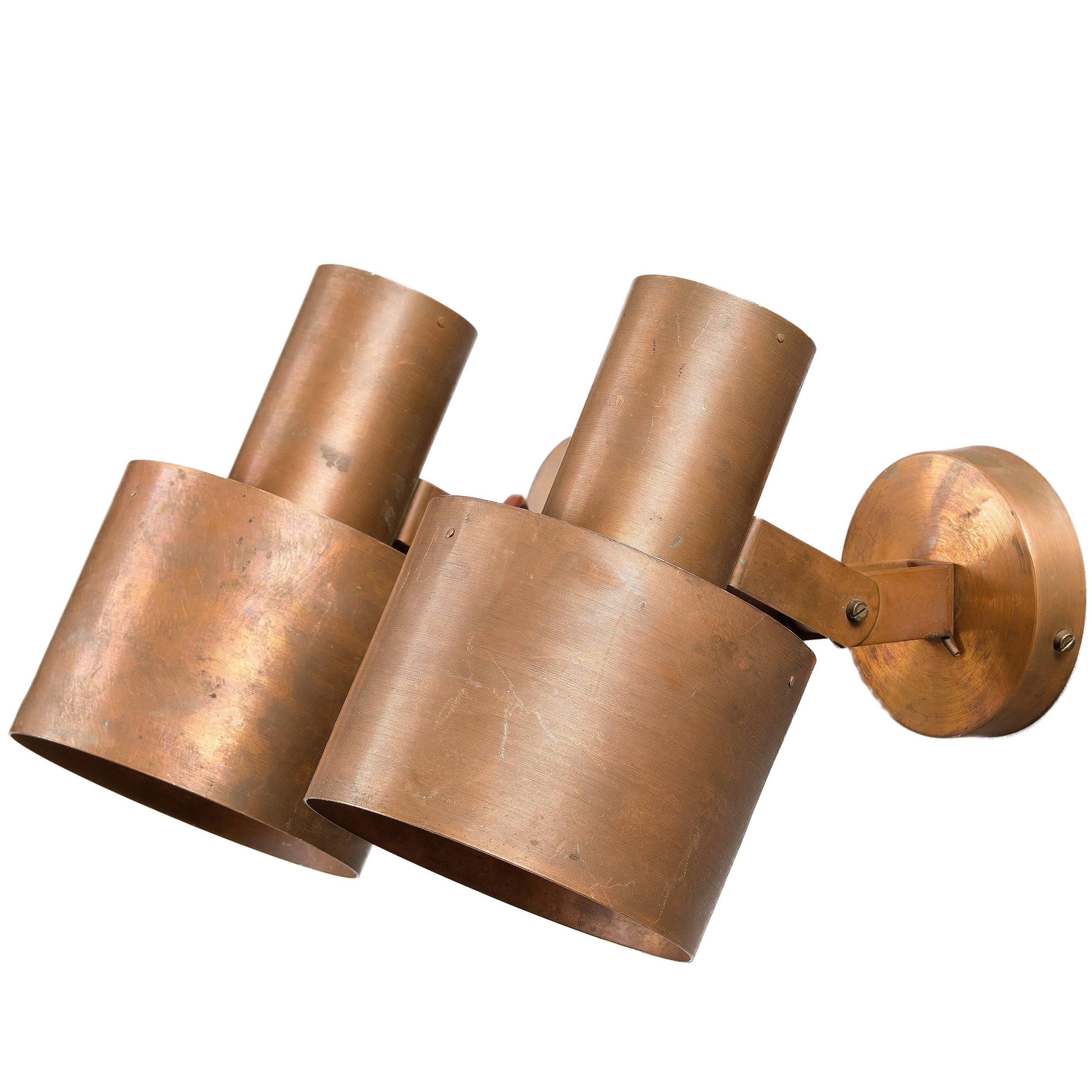 Pair of Wall Lights by Paavo Tynell in Solid Copper