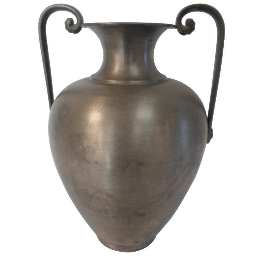 Vase Amphora in Swedish Tin from Year 1930 by C.G. Hallberg