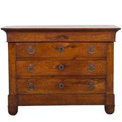 Antique French Restauration Period Walnut Commode Chest of Drawers, circa 1830