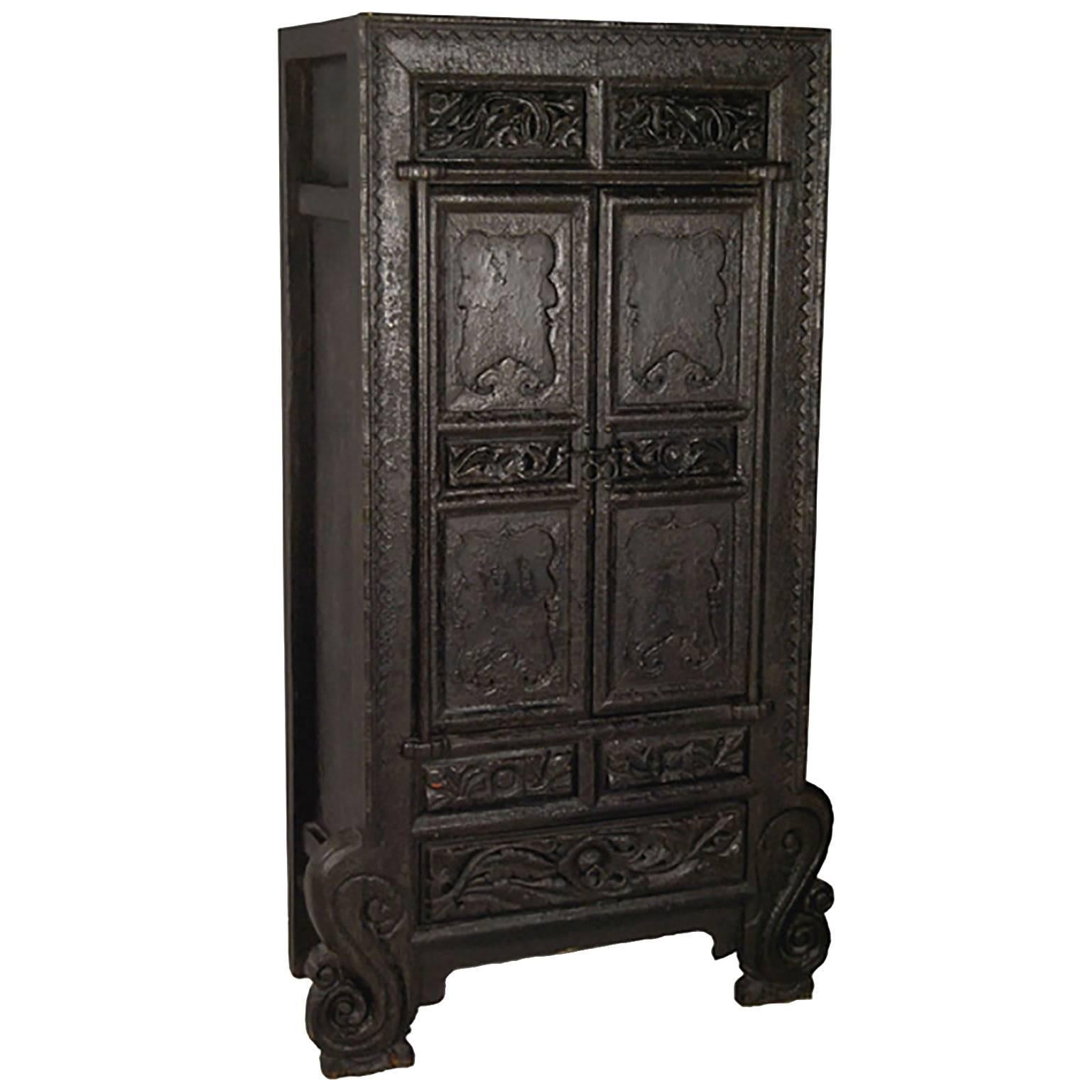 Pair of 19th Century Chinese Cabinets with Cabriole Legs