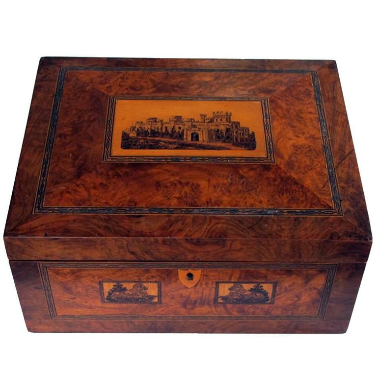 Well Crafted English Tonbridge Ware Inlaid Burl Wood Box By Thomas Well Crafted English Tonbridge Ware Inlaid Burl Wood Box By Thomas Barrett For