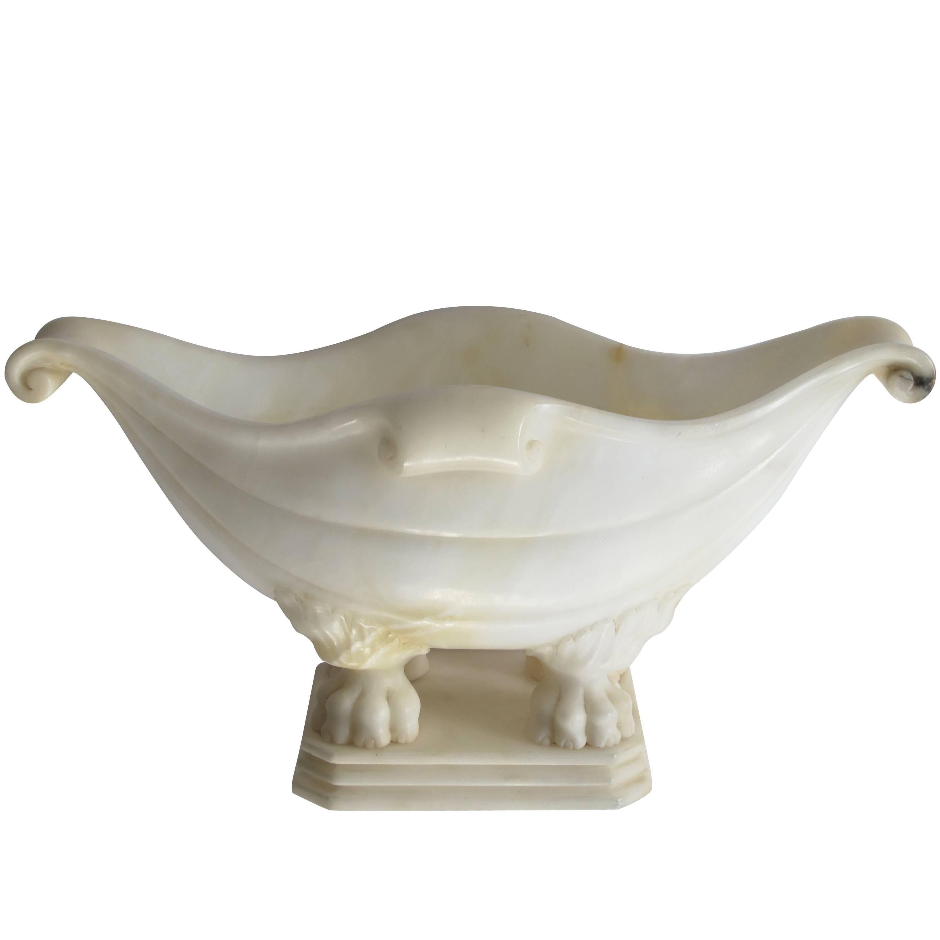 Gracefully Shaped Italian Grand Tour Carrera Marble Compote