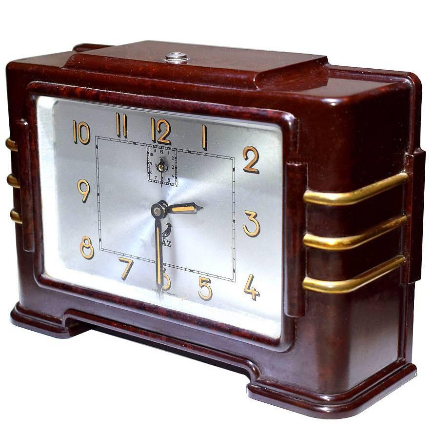 Original 1930s French Art Deco Bakelite Jaz Clock