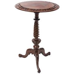 Antique Victorian Walnut Wine or Occasional Table, circa 1860