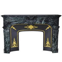 "Noailles" Regence Style Fireplace in Green Maharaja Marble
