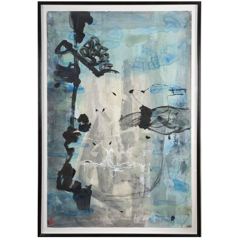Scandinavian Designs - Colorful abstract oil painting with a silver frame. Scandinavian Designs - Colorful abstract oil painting with a silver frame.
