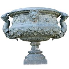 Important Cast Iron Vase, 19th Century