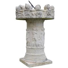 Old Composite Stone Altar Serving as Sundial, 19th Century