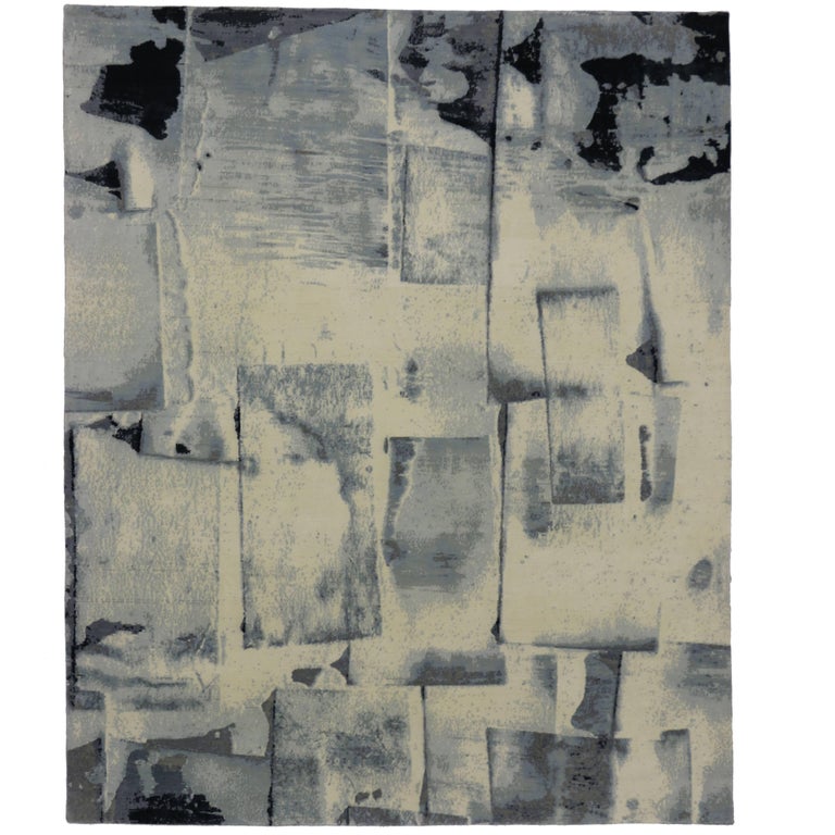 New Contemporary Rug With Abstract Expressionist Style And Paint