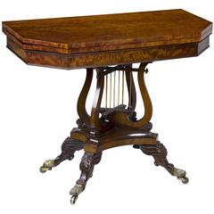 Classical Mahogany Card or Games Table with Crossed Lyres, Philadelphia, PA 6