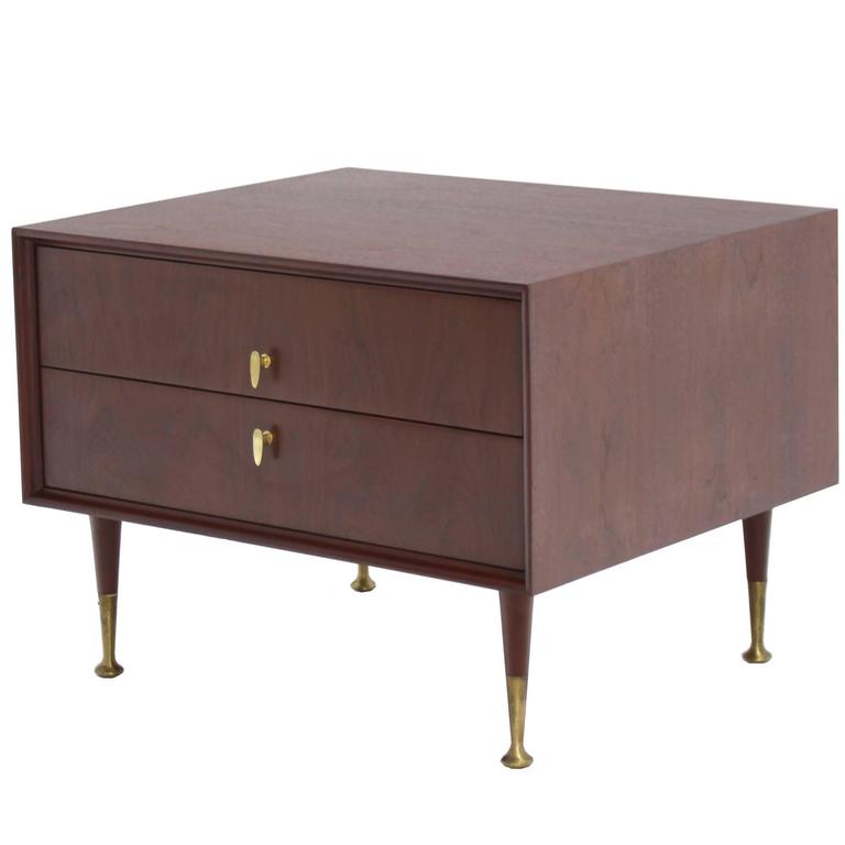 Edmund Spence Two Large Square Drawer Cabinet End Table Edmund Spence Two Large Square Drawer Cabinet End Table