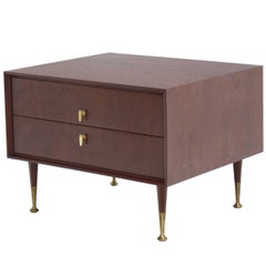 Edmund Spence Large Square Two Drawer Cabinet End Table Nightstand Stand
