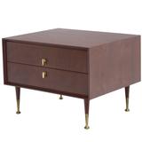 Edmund Spence Two Large Square Drawer Cabinet End Table