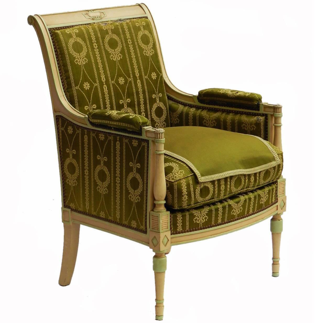 Empire revival Bergere Armchair includes recovering Original Early 20th Century