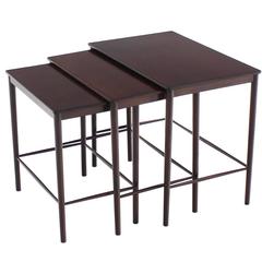 Very Nice Set of Three Rosewood Danish Nesting Tables 4