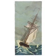 Vintage Nautical Oil Painting