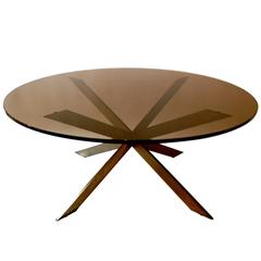 1960s, Double-X Brass Coffee Table by Leon Rosen for Pace Collection