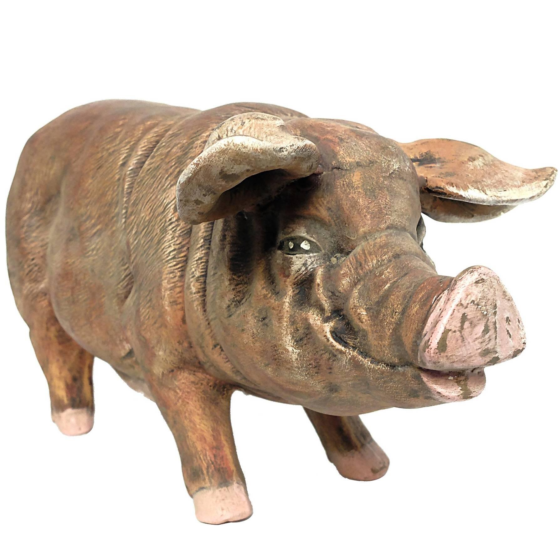 Italian Terracotta Sculpture Depicting a Pig