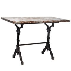 French Cast Iron and Marble Cafe Table 12