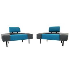 Pouffe Garni Chairs by Rob Eckhardt for Pastoe, 1986, Set of Two