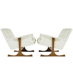 Pair of Ib Kofod-Larsen for Selig Lounge Chairs, Denmark, 1950s