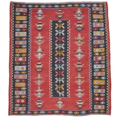 Unusual Balkan Kilim Rug