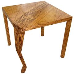 Tattooed Breakfast Table in Wood by Pedro Barrail 8