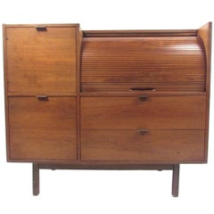 Vintage Mid-Century Modern Roll Top Desk by Hooker