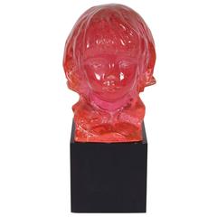 Dorothy Thorope Style Pink Cast Resin Bust of Child