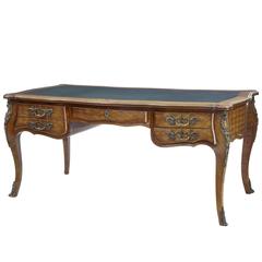 19th Century French Kingwood Parquetry Bureau Plat Desk