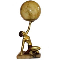 Vintage 1930s Art Deco Nude Lady Lamp