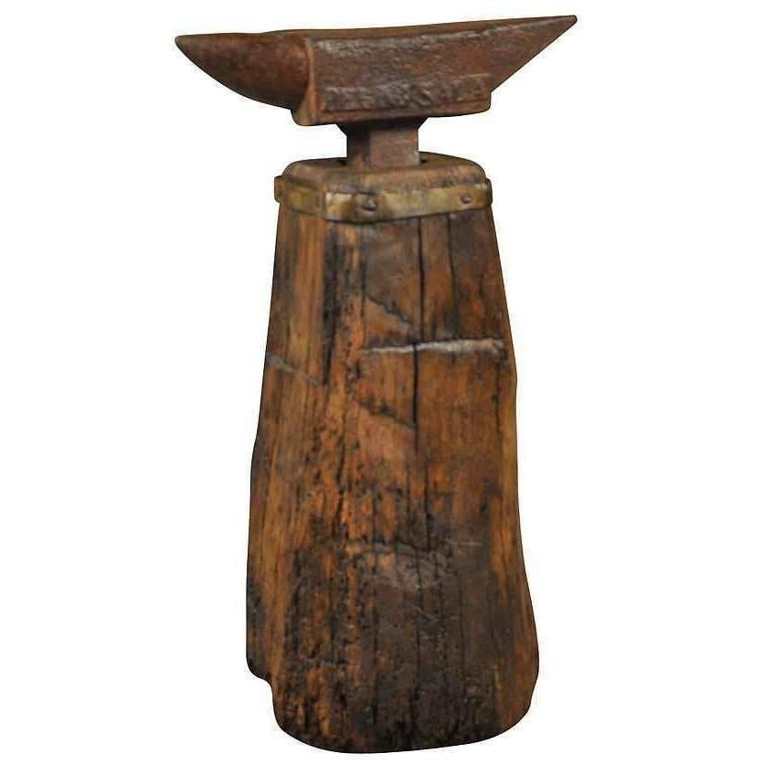 19th Century Enclume, Anvil on Its Wooden Base