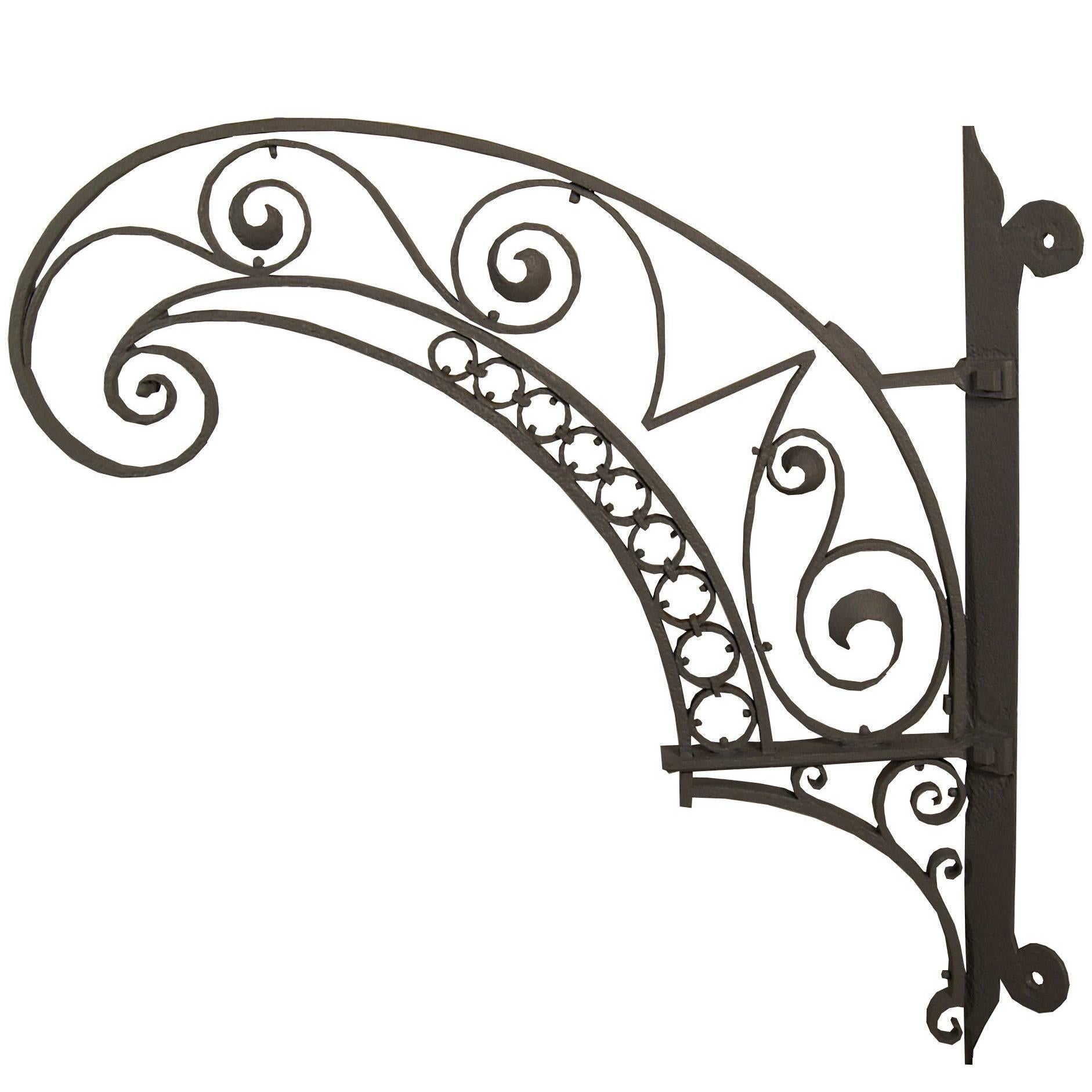 Late 19th Century English Wrought Iron Sign Bracket