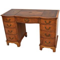 Antique Georgian Style Walnut Leather Top Desk