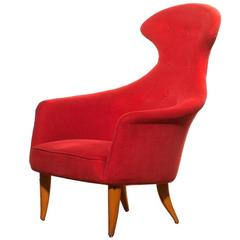 1950s , Beautiful 'Stora Eva' Chair by Kerstin Hörlin-Holmquist 10