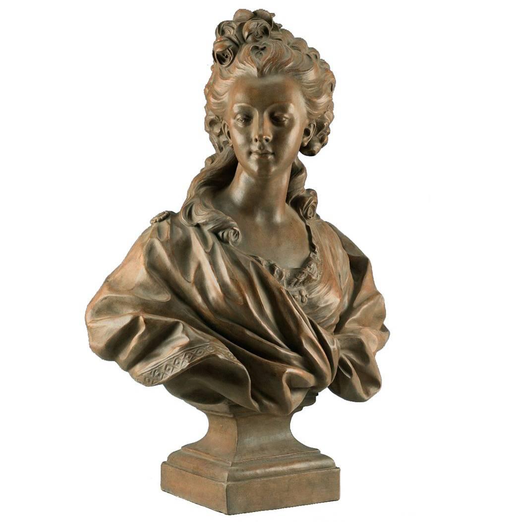 Wonderful Marie-Antoinette Terracotta Bust For Sale
