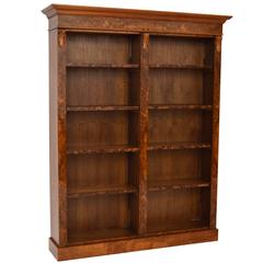 Bespoke Antique Burr Walnut Open Bookcase