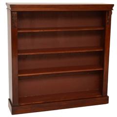 Antique Victorian Dark Mahogany Open Bookcase