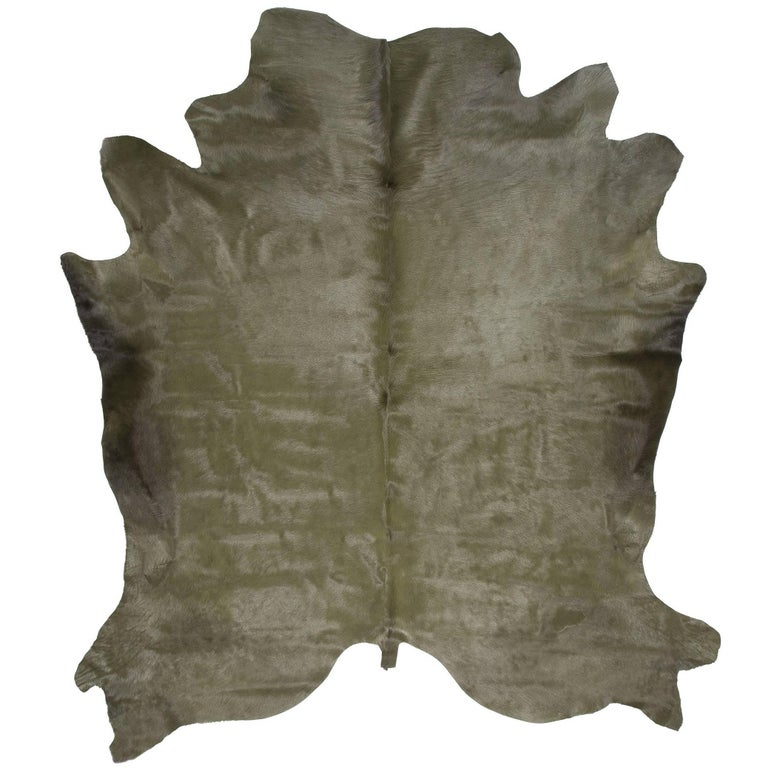 Military Green Cowhide Rug For Sale at 1stdibs