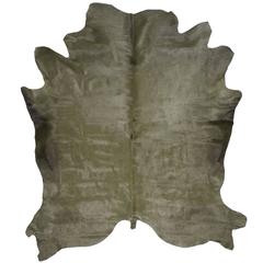 Military Green Cowhide Rug 1