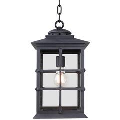 Mission Style Exterior Handcrafted Wrought Iron Pendant Lantern