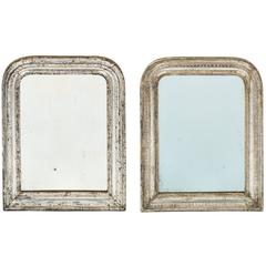 Pair of French Louis Philippe Silver Leaf Mirrors