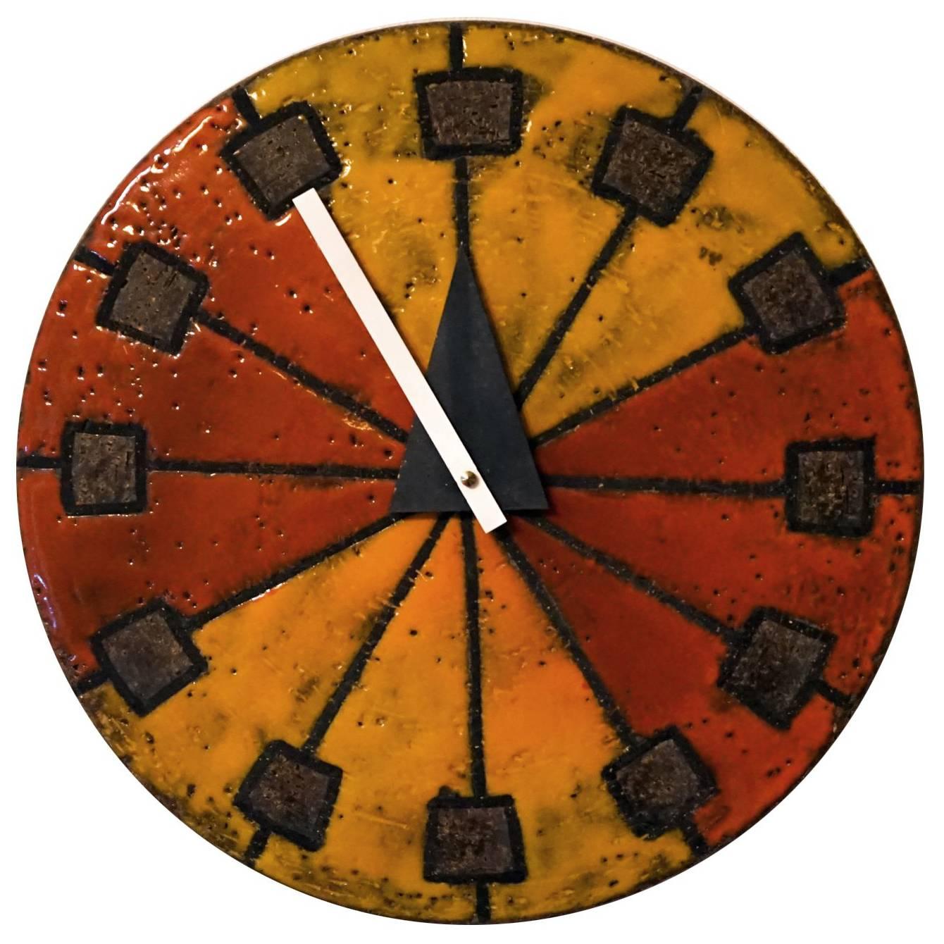 1960s Howard Miller Meridian Ceramic Wall Clock For Sale