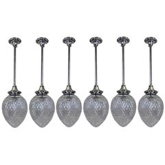 Six Edwardian Hanging Pendant Lights