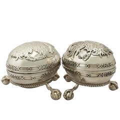 Antique Russian Silver Eggs, circa 1915