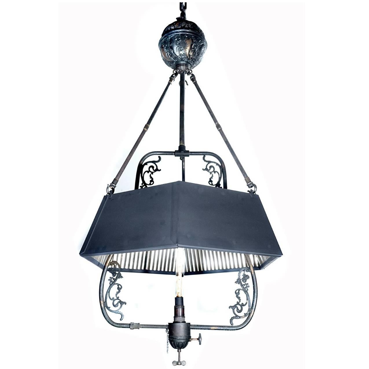 Unique 1800s Mirrored Gas Lamp For Sale at 1stDibs