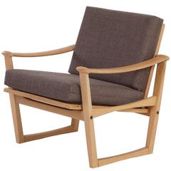 Antique M. Nissen Horsens Beech Armchair, circa 1960