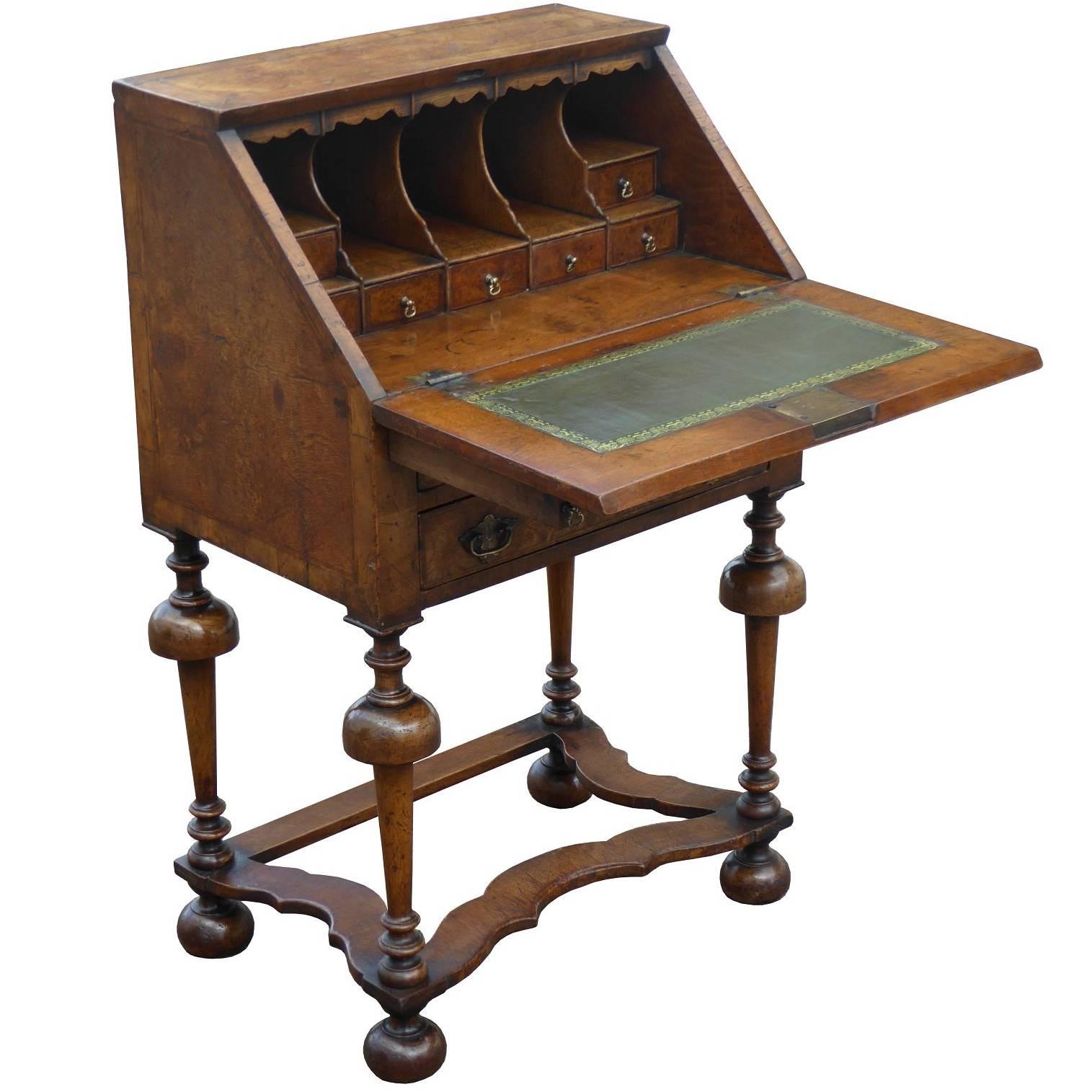 William and Mary Style Walnut Bureau of Small Proportions