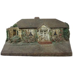 Cast Iron Judd Cottage Style House Painted Doorstop, circa 1900-1940