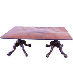Antique Late Regency Mahogany Twin Pillar Dining Table 9